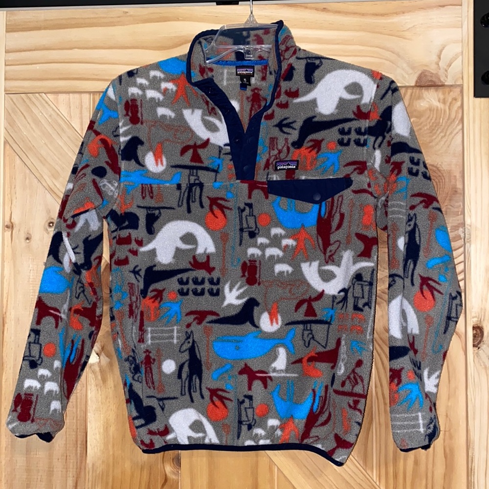 Patagonia kids XL 14 fleece pullover rare HTF